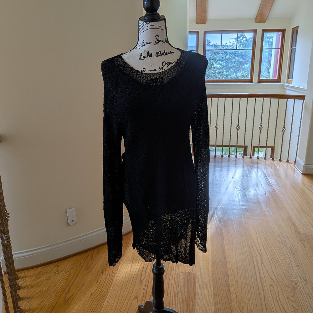 Beautiful Vintage Barbara Who? Black Woven Knitwear Tunic Top